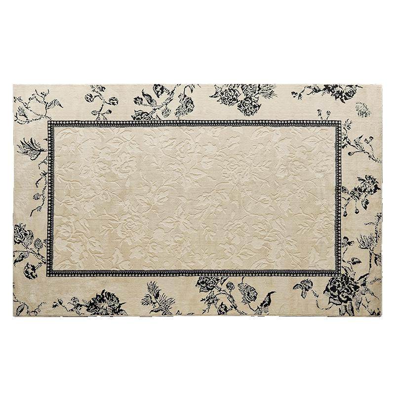 【孤品35折】蜡笔派花辰悦汐圆形地毯复古无胶客厅卧室地垫床边毯