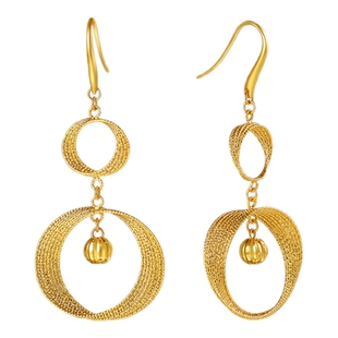 潮宏基浮光掠影黄金耳钉足金耳环耳饰结婚三金婚嫁高奢女礼物 卟