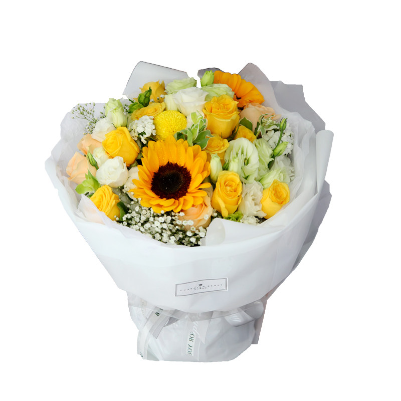 向日葵混搭抱抱桶毕业花束重庆鲜花速递同城订花配送花店生日送花