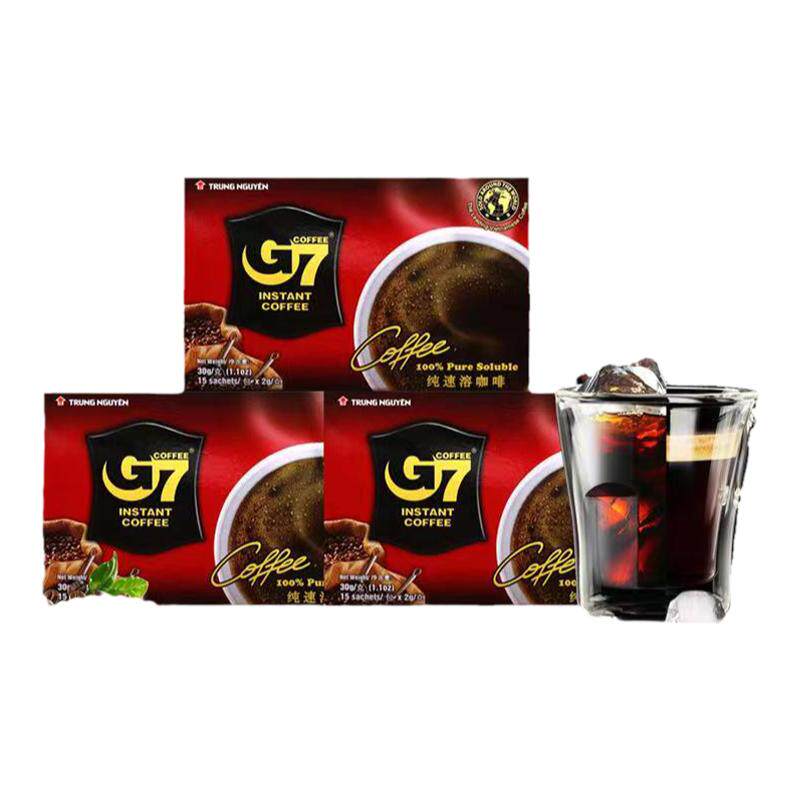 越南进口中原g7纯黑0脂咖啡粉