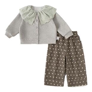 女童套装女宝宝春装2026春季新款两件套儿童长袖上衣洋气衣服春秋