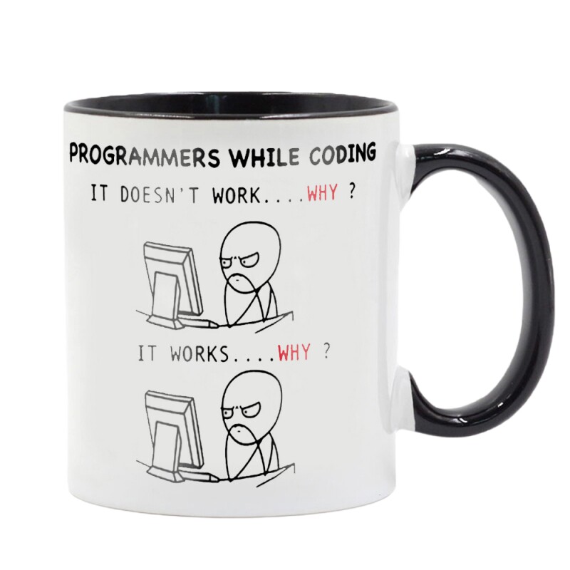 Programmers while coding 程序员IT 陶瓷咖啡马克杯C+代码