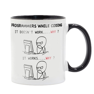 Programmers while coding 程序员IT 陶瓷咖啡马克杯C+代码