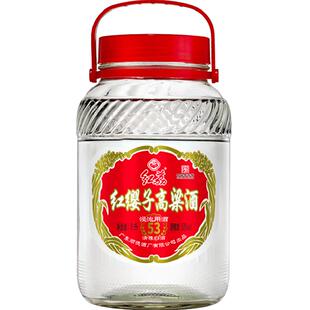 红荔红缨子高梁酒高度53度浸泡用酒5L纯粮食酒玻璃瓶松茸药泡用酒