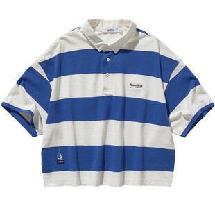 nautica white sail【年度促销】日系中性春夏款 条纹短袖 polo衫
