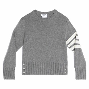 [3期免息]THOM BROWNE 儿童四条纹圆领针织毛衣套头衫