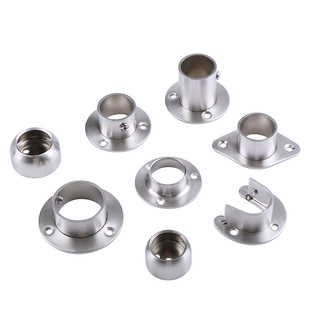 衣柜挂衣杆固定配件法兰座不锈钢管座五金配件固定支撑窗帘杆座托