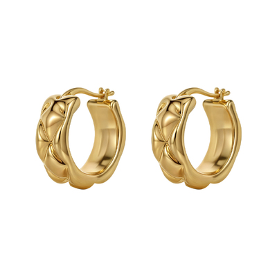 经典菱格耳环小耳圈女2025新款爆款轻奢高级感小香风耳圈圈圈耳钉