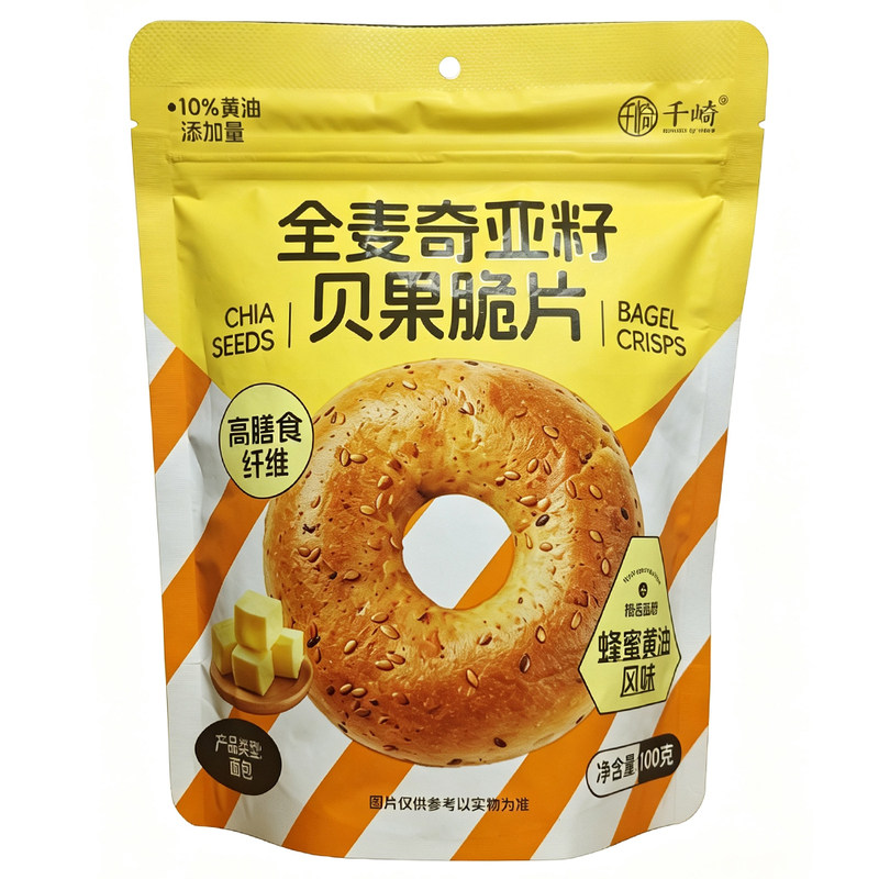 千崎全麦奇亚籽贝果脆片高纤