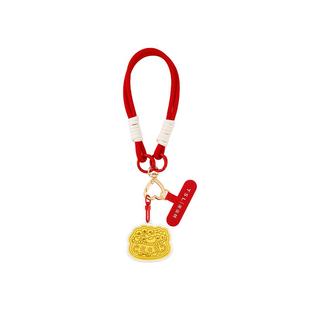 【折扣】TSL谢瑞麟黄金聚宝盆金片5D硬金手机挂绳足金挂件XR283