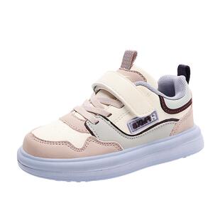 双星女童鞋子2026新款春秋款男孩皮面防水休闲板鞋儿童运动跑步鞋