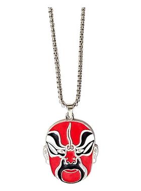 国潮新中式京剧脸谱项链