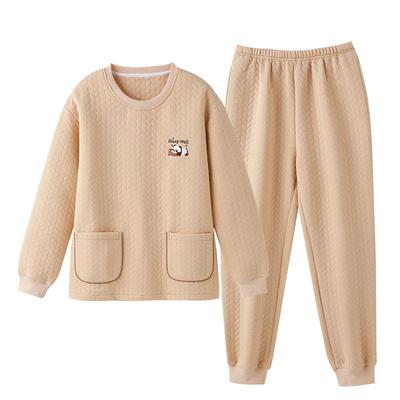 睡衣女士秋冬纯棉夹层长袖家居服