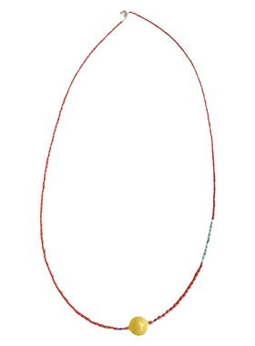 天然小米珠南红玛瑙蜜蜡吊坠项链