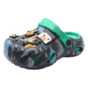 我的世界儿童洞洞鞋男童拖鞋夏季新款防滑软底凉鞋大童男孩沙滩鞋