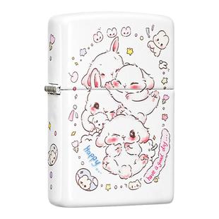 zippo打火机正版之宝官方正品防风煤油火机 彩印乖乖兔送男友礼物