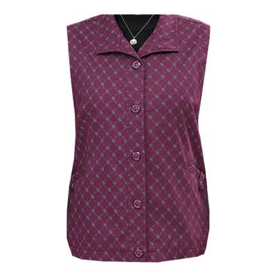 中老年人纯棉背心外套秋装马甲女