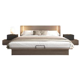 地台双人床现代简约网红民宿主卧床2023新款日式榻榻米高箱储物床