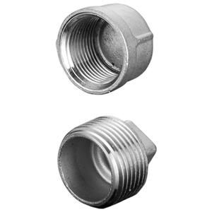 304不锈钢外丝堵头内丝闷头堵头堵帽塞盖4分6分1寸管堵接头配件