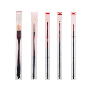 米娅水粉笔单支黑骑士扇形笔水洗猪鬃马毛扁圆锋色彩美术生专用尼龙勾线笔丙烯油画笔小号中号排刷子米亚画笔