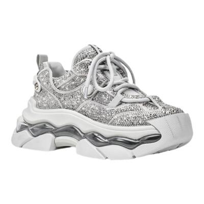 UandI老爹鞋女2025秋冬新款真皮水钻百搭增高厚底运动休闲鞋ins潮