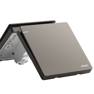 正泰开关插座面板官方旗舰店家用86型黑灰色墙壁暗装一开五孔插座