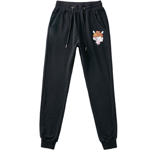 2026新款加肥加大码女装夏天胖mm胯大腿粗运动显瘦宽松长裤子黑色