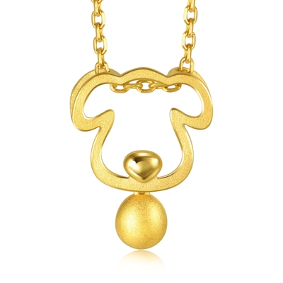 周生生生生有礼十二生肖狗吊坠镂空黄金吊坠金挂坠首饰91914P