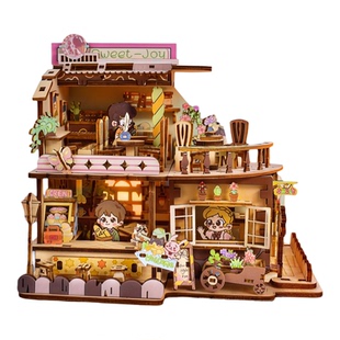 花语甜点屋木质拼装模型微缩小屋3D立体拼图DIY手工玩具女生礼物