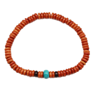 包邮天然橄榄手链单圈佛珠手串 绿松石 隔片 椰壳 男女礼物文艺