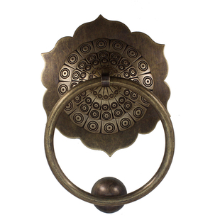 中式仿古大门拉手木门扣复古大门把手狮子头黄铜门环兽头装饰拉环