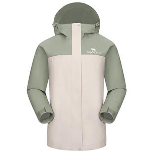 骆驼北风冲锋衣女新款单层防风防水夹克男拼色外套户外旅游登山服