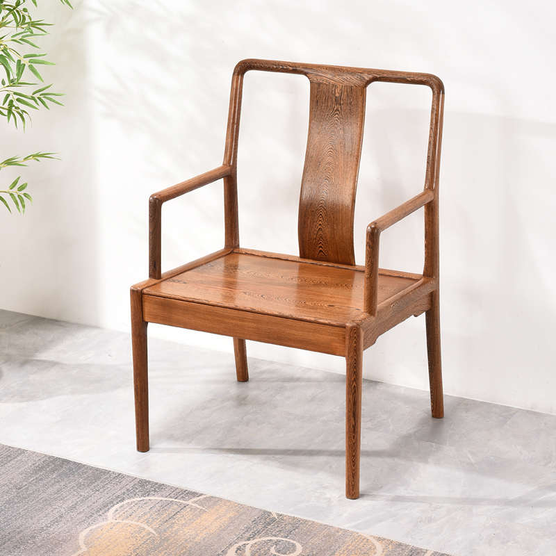 鸡翅木围椅酒店红木圈椅新中式实木太师椅茶椅仿古茶桌椅子主人椅