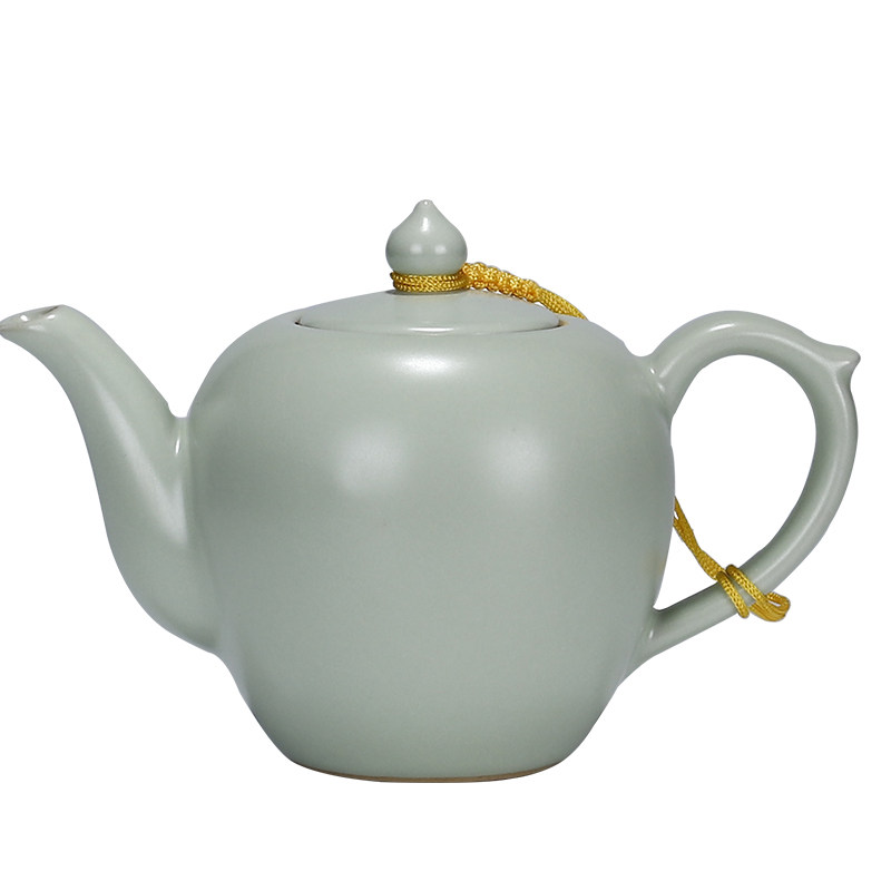 汝窑茶壶可养开片陶瓷汝窑功夫茶具红茶泡单壶小容量西施壶手工壶