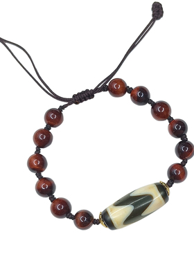 默生文玩虎眼石虎牙真品天珠手串