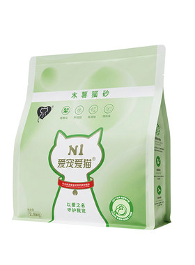 N1爱宠爱猫木薯猫砂除臭不沾底易结团植物无尘混合遇水瞬吸