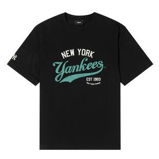 【自营】MLB男装女装黑色时尚简约运动短袖纽约洋基舒适透气T恤