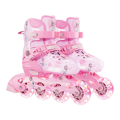 迪士尼轮滑鞋儿童溜冰鞋女童6一12岁滑冰旱冰初学者艾莎滑轮女孩