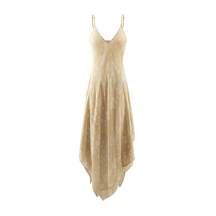 AUTI SEMINARIO 26春夏新品 不规则摆真丝印花连衣裙 SOLSOL