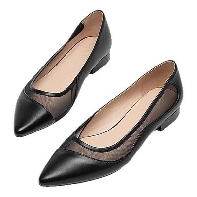 AM尖头镂空浅口平底鞋时尚通勤