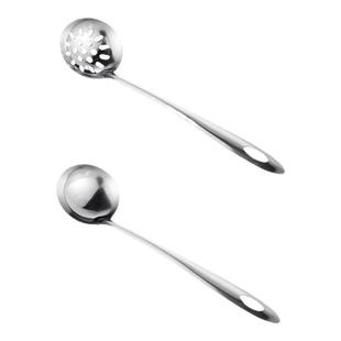 加厚不锈钢汤勺小勺子火锅勺家用火锅漏勺长柄勺漏勺汤勺厨房汤漏