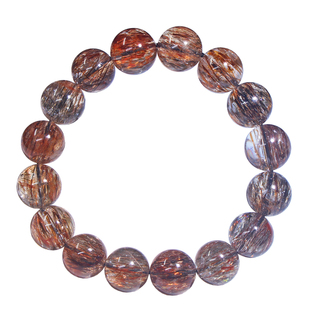 天然黑金超七水晶手链黑金超七手串男女骨干云母发晶单圈饰品礼物