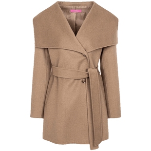 含绵羊毛 BEANPOLE滨波 女士静奢风时尚职场优雅中长款大翻领大衣