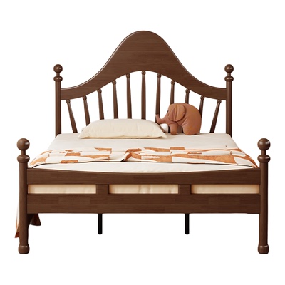 悦莯全实木胡桃木儿童床