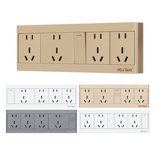 锦迈多孔明装一开二十孔插座20孔25孔明线盒五位大功率插座带开关