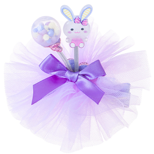 可爱儿童发夹公主发冠小女孩发卡弹簧兔子头纱女童头饰宝宝发饰夹