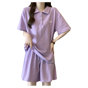 超火cec休闲运动套装女夏季宽松韩版短袖T恤阔腿短裤两件套ins潮