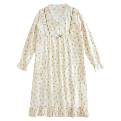 春秋季纯棉中长款家居裙