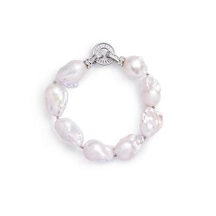 Amber Lollipop淡紫色巴洛克珍珠手链女s925银手串轻奢高级感饰品