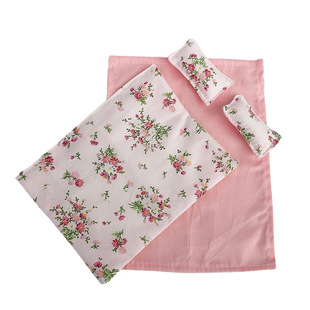 12分娃娃屋迷你床上用品模型bjd微缩四件套ob11袖珍被套仿真玩具